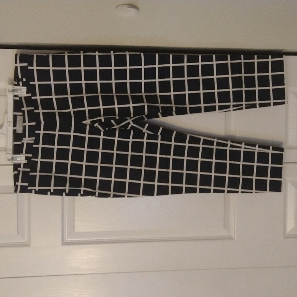 Gap slimmed cropped plaid cotton stretch pants size 12